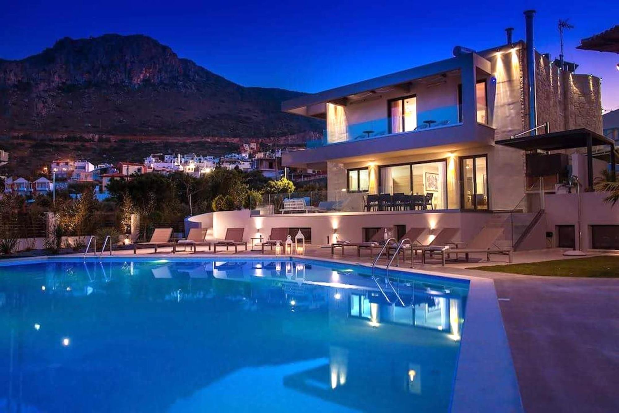Orama Luxury Villa 4 Bedrooms With Private Pool Hersonissos  Luaran gambar